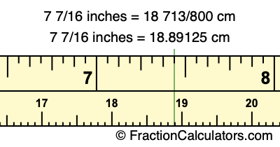 7 7/16 inches to cm