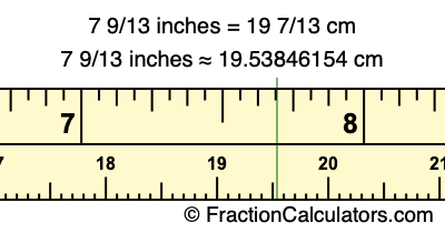 7 9/13 inches to cm