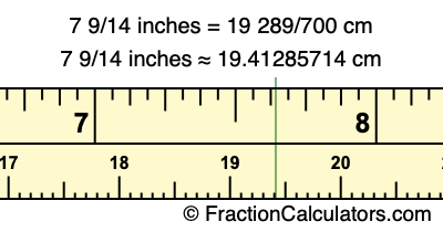 7 9/14 inches to cm