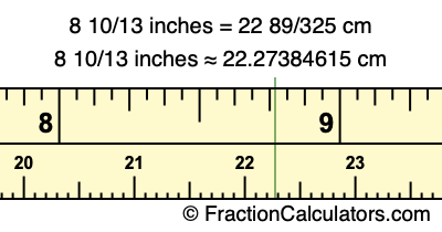 8 10/13 inches to cm
