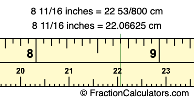 8 11/16 inches to cm