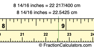 8 14/16 inches to cm