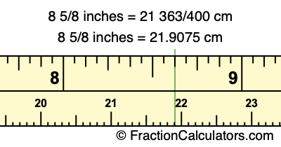 8 5/8 inches to cm