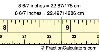 8 6/7 inches to cm