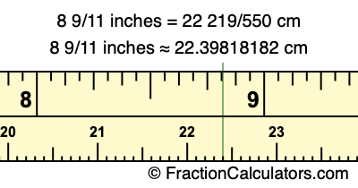 8 9/11 inches to cm