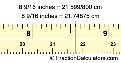 8 9/16 inches to cm