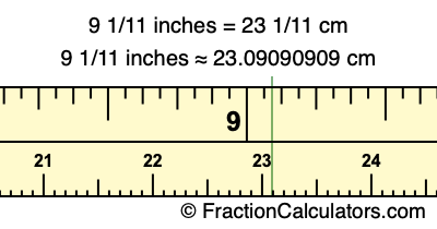 9 1/11 inches to cm