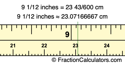 9 1/12 inches to cm