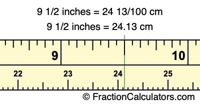 9 1/2 inches to cm