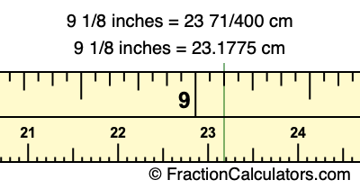 9 1/8 inches to cm