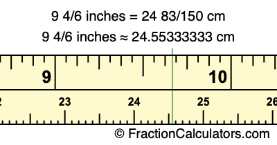 9 4/6 inches to cm