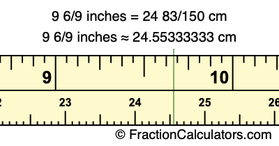 9 6/9 inches to cm