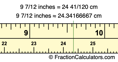 9 7/12 inches to cm