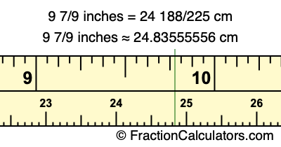 9 7/9 inches to cm