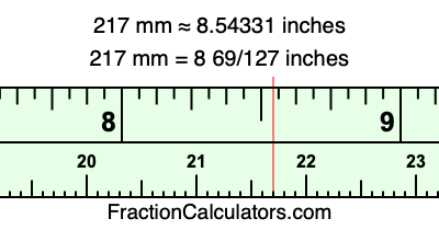 217 mm in inches