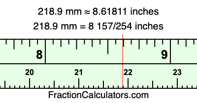 218.9 mm in inches