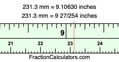 231.3 mm in inches