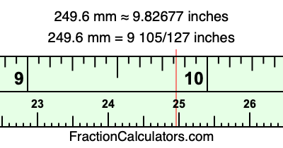 249.6 mm in inches