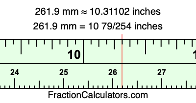 261.9 mm in inches