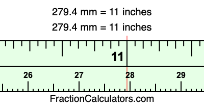 279.4 mm in inches