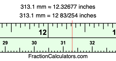 313.1 mm in inches