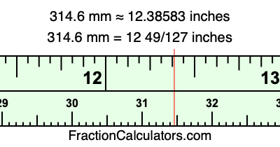 314.6 mm in inches