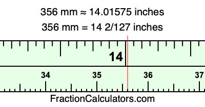 356 mm in inches