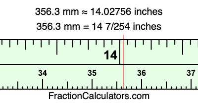 356.3 mm in inches