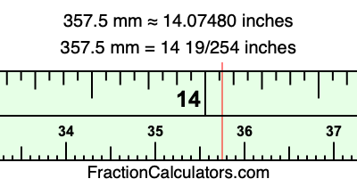 357.5 mm in inches