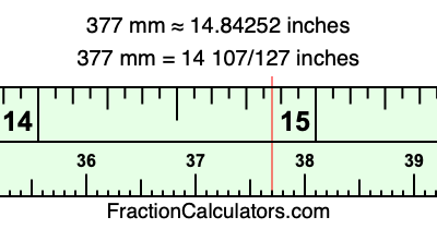 377 mm in inches