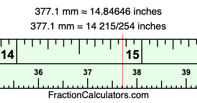 377.1 mm in inches