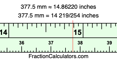 377.5 mm in inches