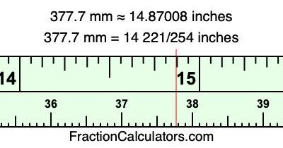 377.7 mm in inches