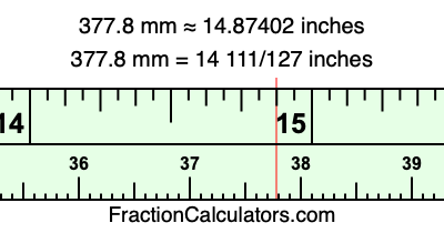 377.8 mm in inches