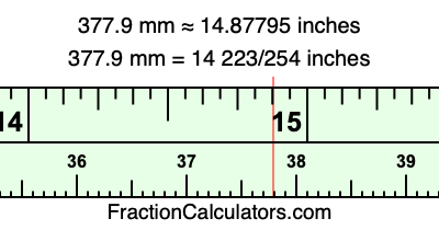 377.9 mm in inches
