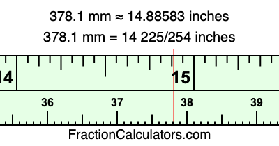 378.1 mm in inches