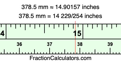 378.5 mm in inches