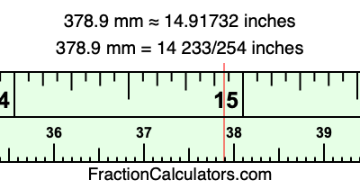 378.9 mm in inches