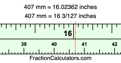 407 mm in inches