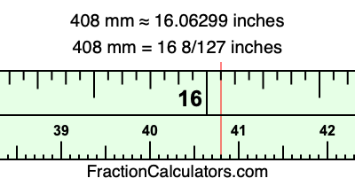 408 mm in inches