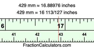 429 mm in inches