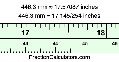 446.3 mm in inches