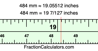 484 mm in inches