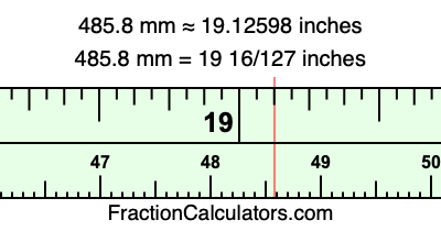 485.8 mm in inches