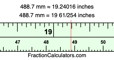 488.7 mm in inches