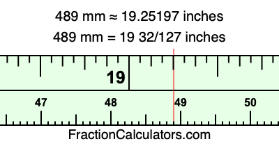 489 mm in inches