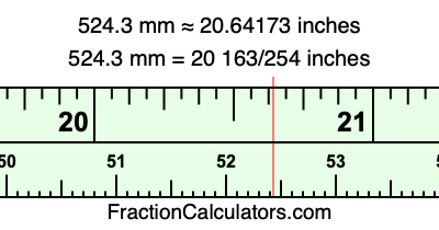 524.3 mm in inches