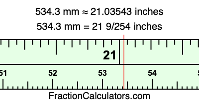534.3 mm in inches