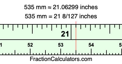 535 mm in inches