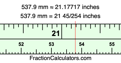 537.9 mm in inches